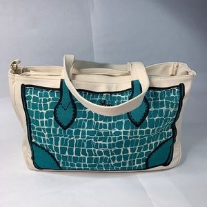 The Martin Project TMP Croco Print Canvas Tote